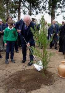 President Higgins Planting at the Giants Grove